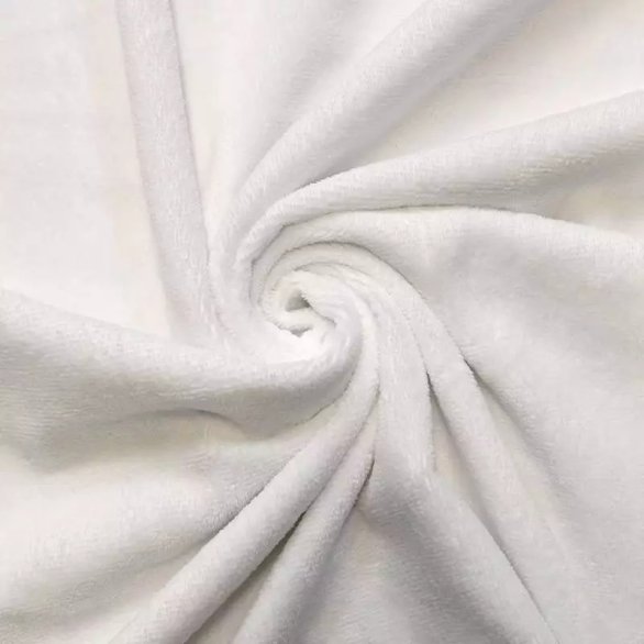 Tissu micro éponge bambou uni blanc