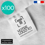 Pack x100 personalised labels 25x70mm - Black and White