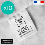 Lot x10 Etiquettes personnalisées 25x70mm - Noir et Blanc