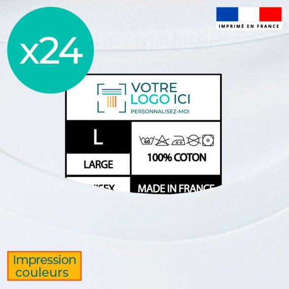 Lot x25 Étiquettes thermocollantes personnalisées