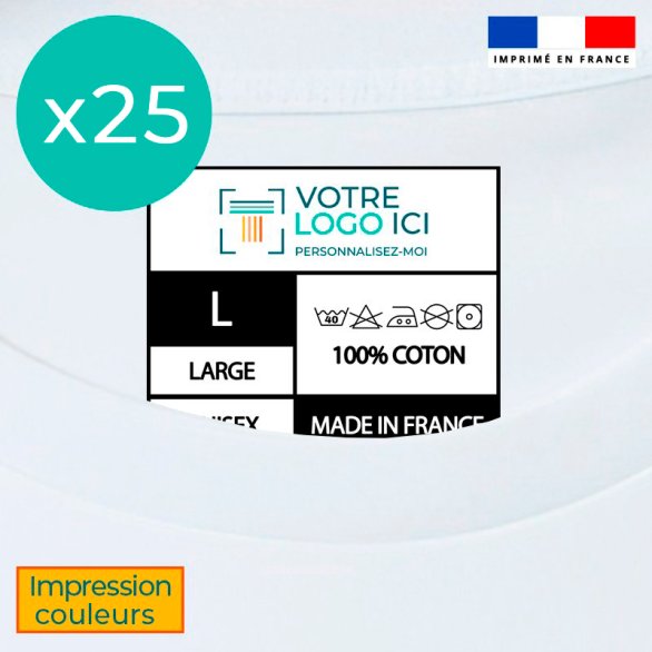 Lot x25 Étiquettes thermocollantes personnalisées